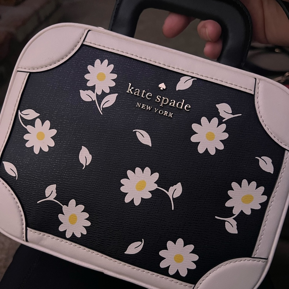 kate spade black and cream mini satchel